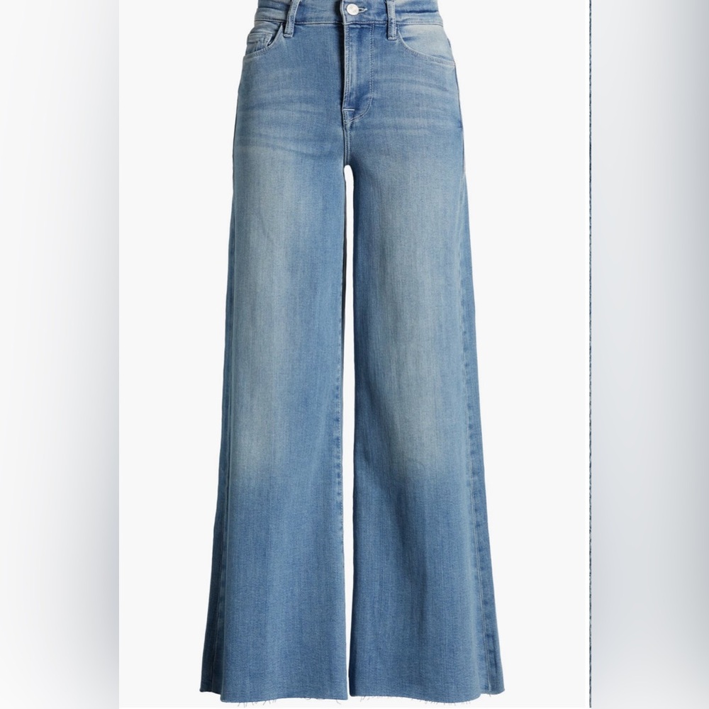 Frame La Palazzo Raw Hem Ankle Wide Leg Jeans